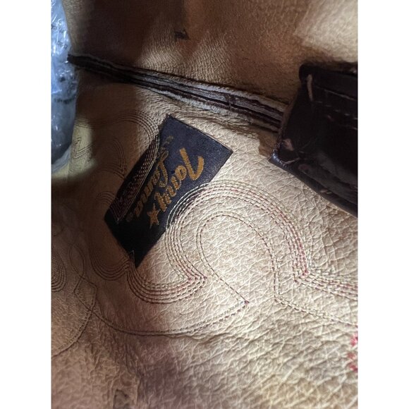 Vtg Tony Lama Gold Label Mens 7 EE Red Python Snakeskin Cowboy Boots Western - Picture 13 of 14